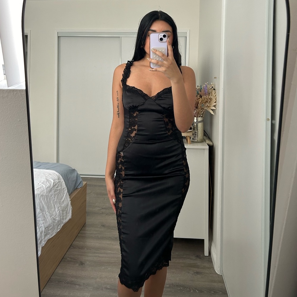 Vintage black lace dress